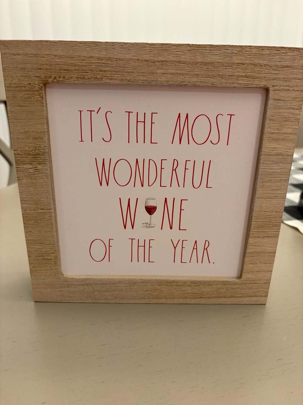 Rae Dunn It's The Most Wonderful Wine of the Year Wood Box Sign